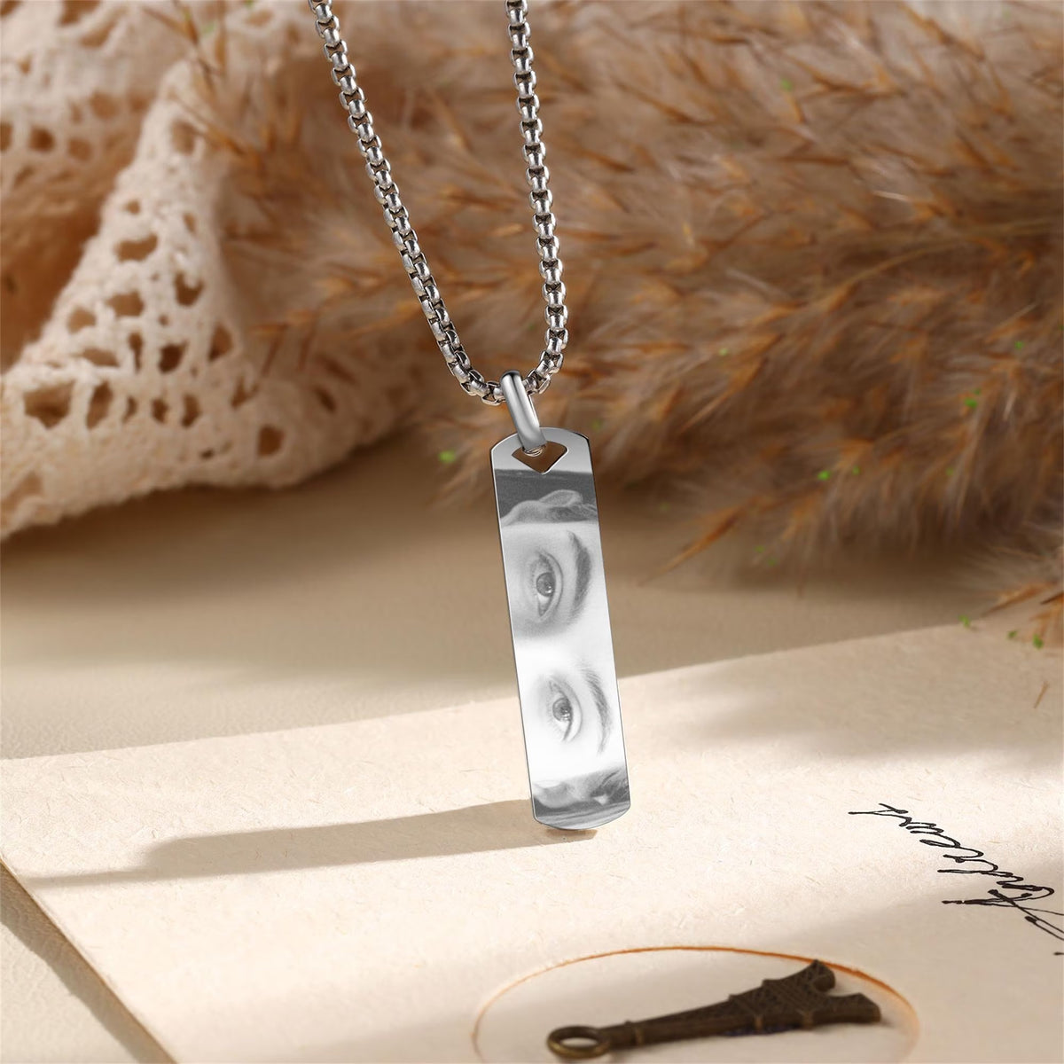 Custom Engraved Eyes Necklace