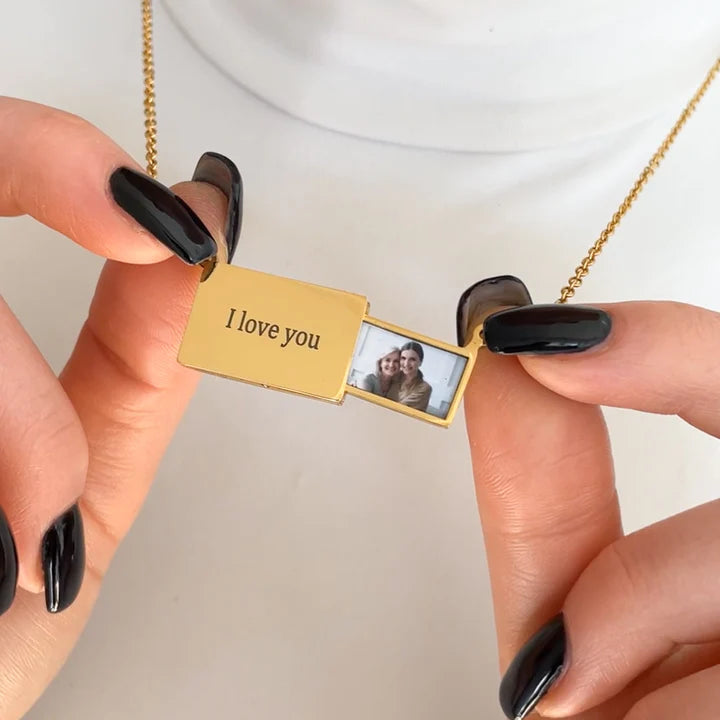 Personalized Envelope Photo Necklace
