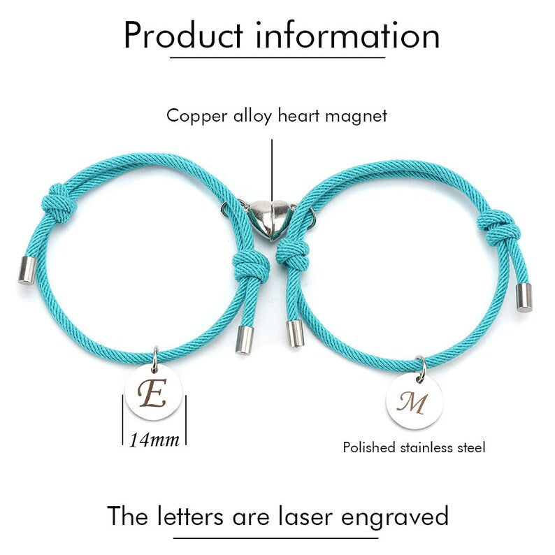 Custom Letters Magnet Attract Bracelets