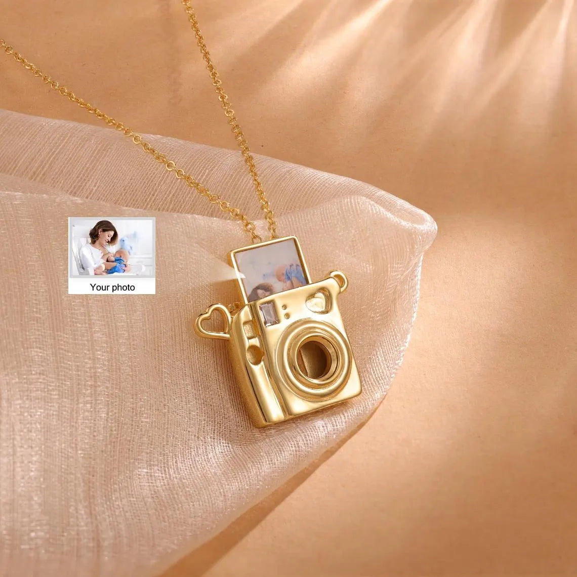 Custom Camera Necklace with Photo Picture Inside