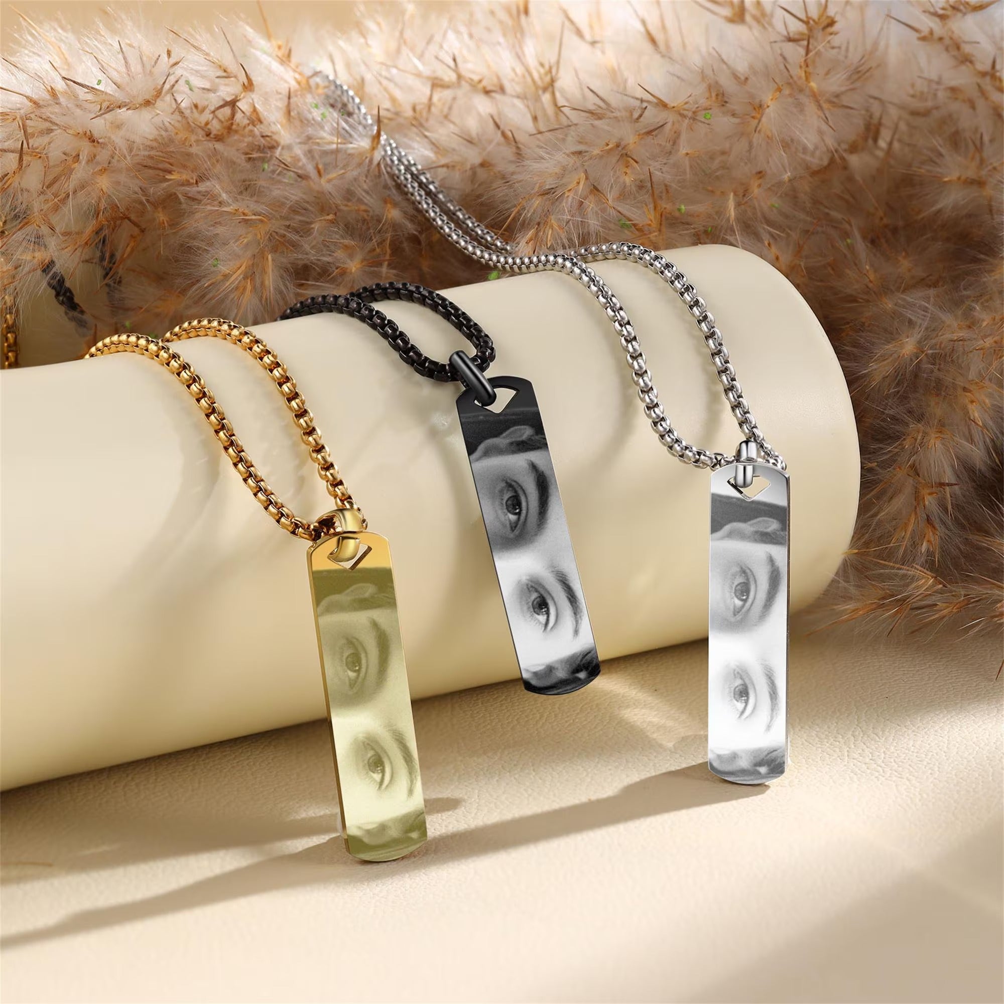 Custom Engraved Eyes Necklace