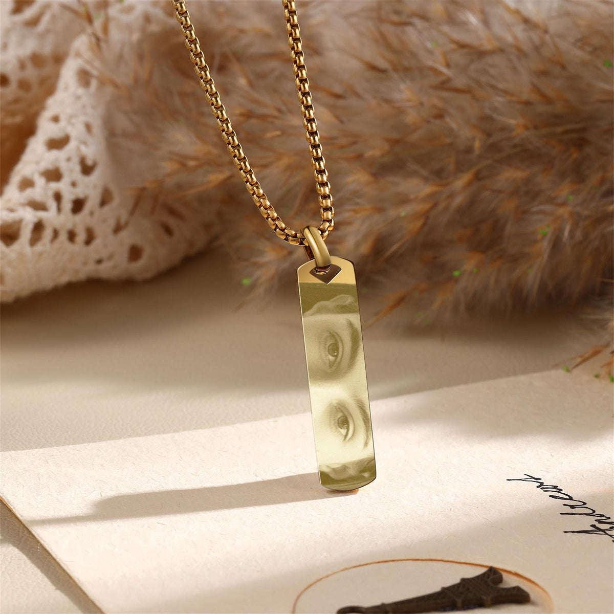 Custom Engraved Eyes Necklace