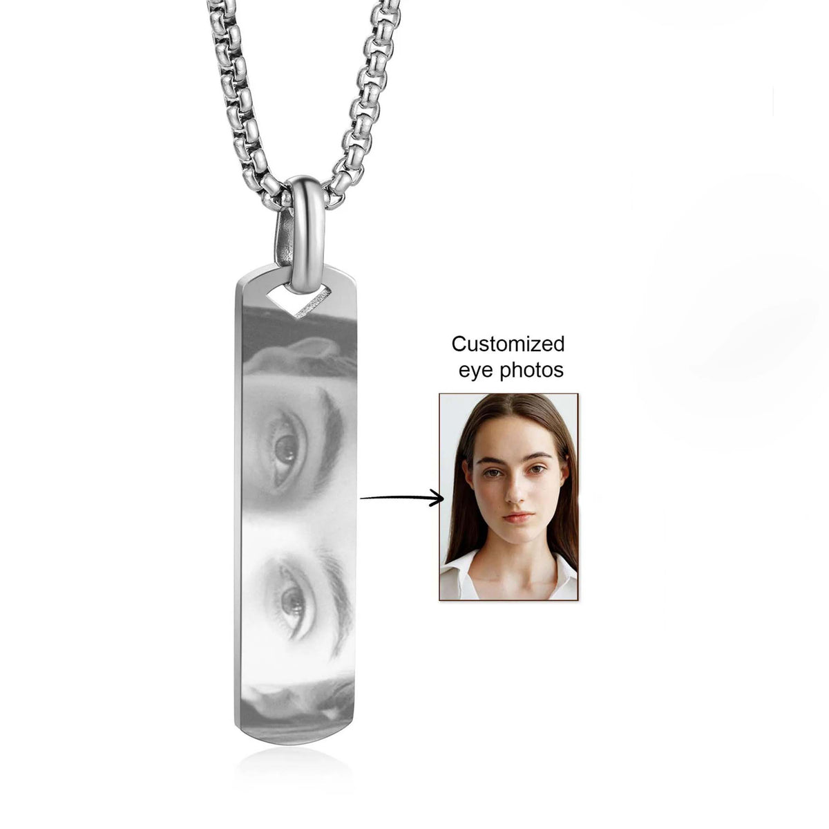 Custom Engraved Eyes Necklace