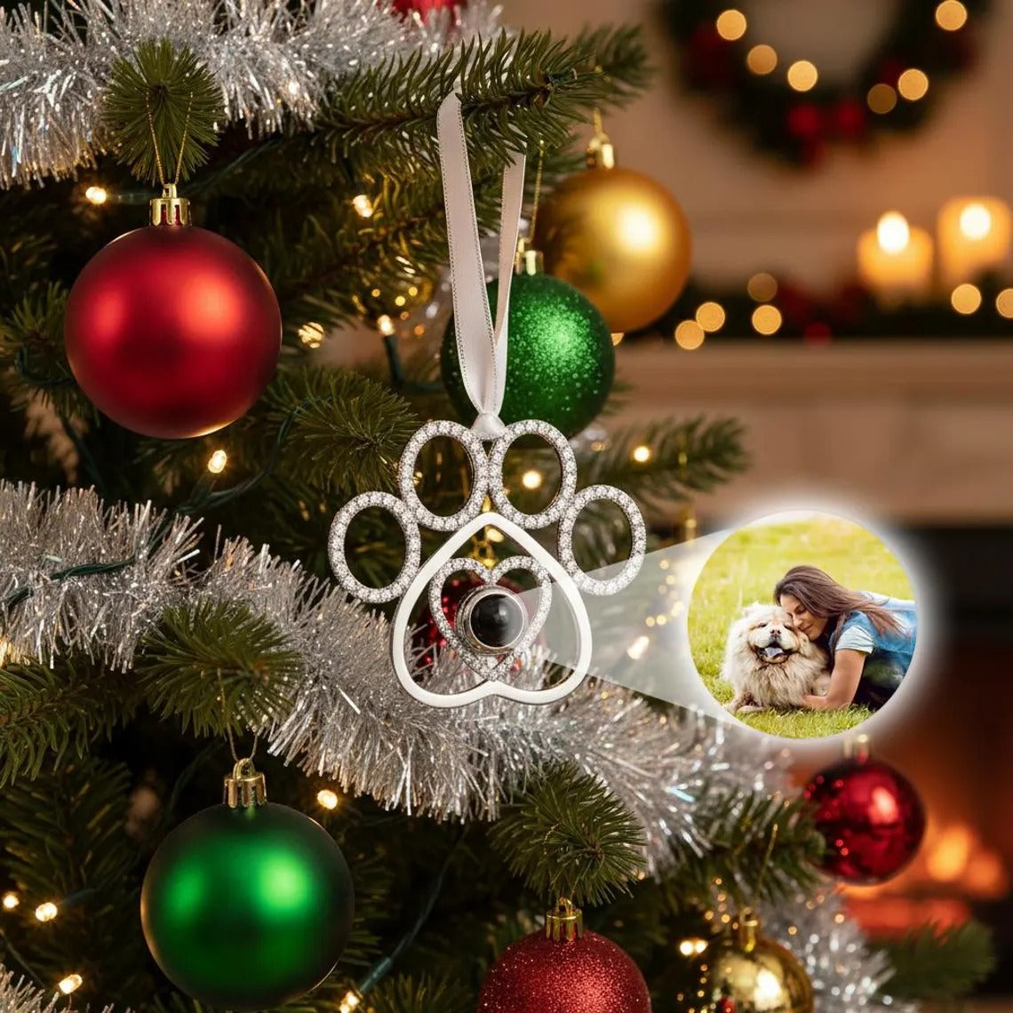 Custom Photo Projection Ornament, For Christmas, Family Decor