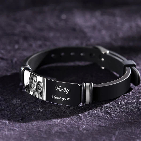 Custom Engraved Photo & Name Bracelet