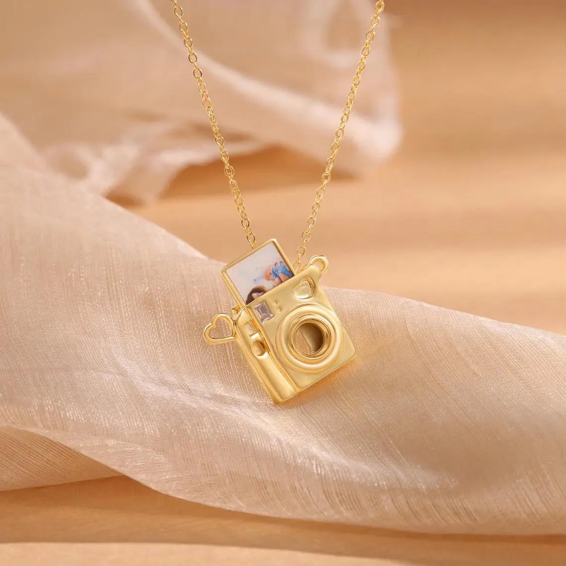 Custom Camera Necklace with Photo Picture Inside