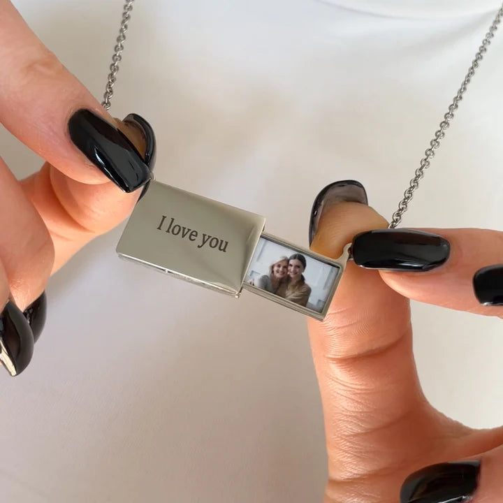 Personalized Envelope Photo Necklace