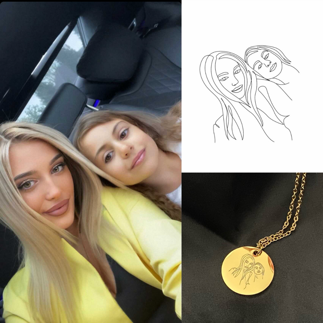 Line Art Picture Necklace