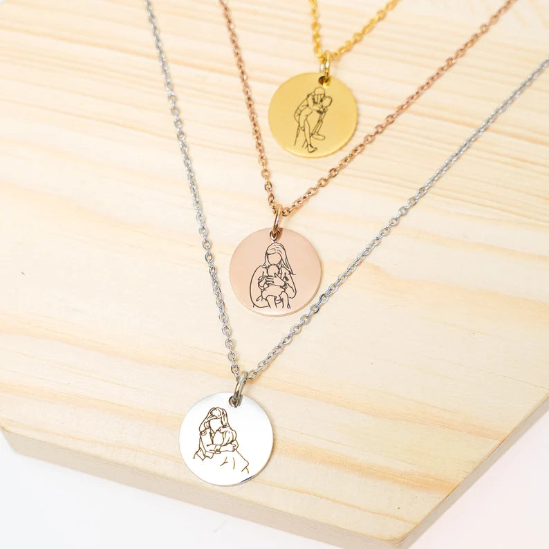 Line Art Picture Necklace