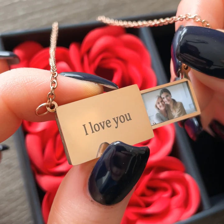 Personalized Envelope Photo Necklace